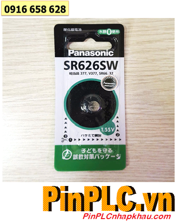 Panasonic SR626SW (Nội địa Nhật), Pin đồng hồ 1.5v Silver Oxide Panasonic SR626SW-Pin 377, Xuất xứ NHẬT